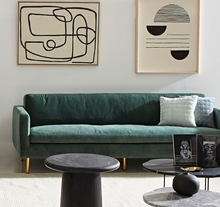 Load image into Gallery viewer, Samira Sage Green Velvet Sofa
